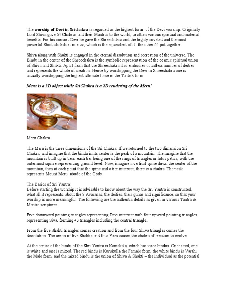Understanding Sri Chakra Worship | PDF | Philosophy | Science & Mathematics