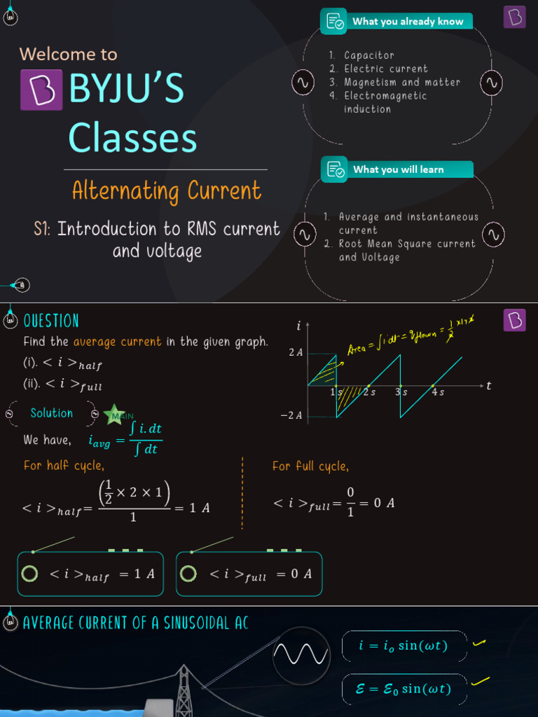 Understanding RMS Current in AC Circuits | PDF | Alternating Current ...