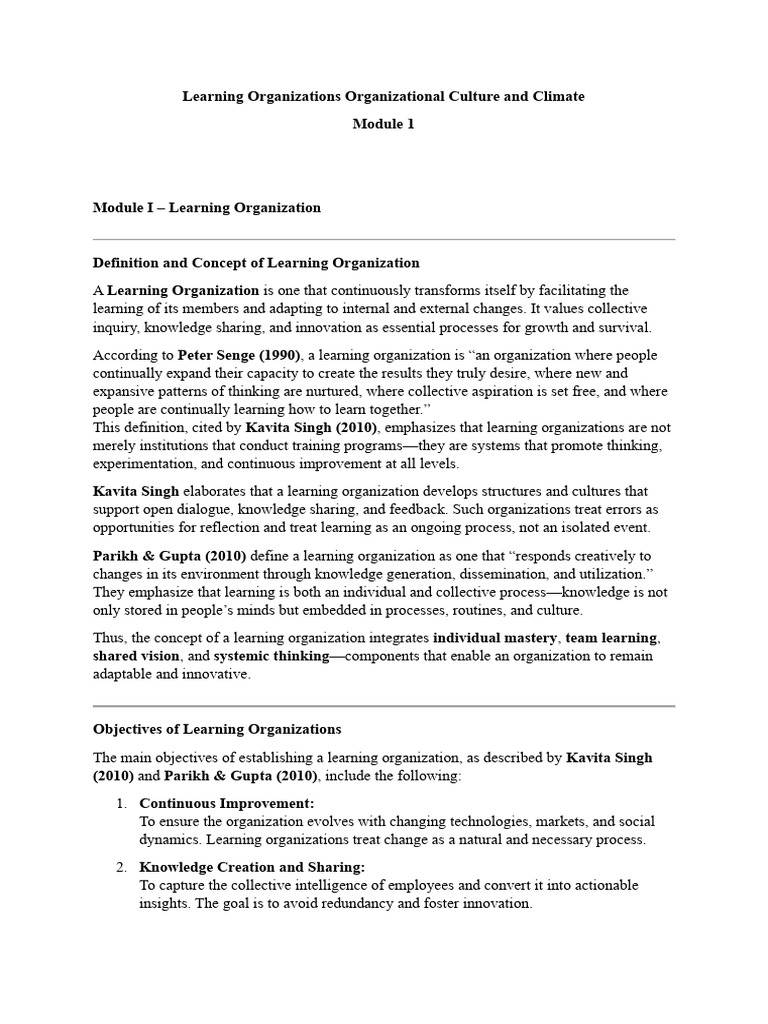 Understanding Learning Organizations | PDF | Organizational Culture ...