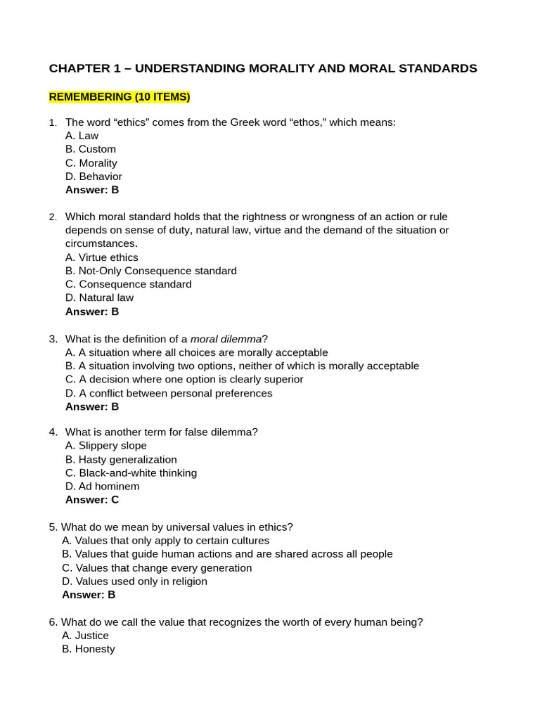 Morality and Ethical Standards Explained | PDF | Morality | Value (Ethics)