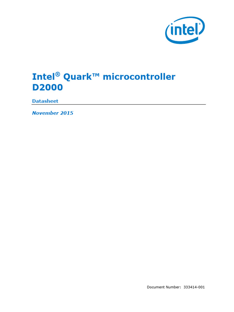 Intel Quark D2000 Microcontroller Datasheet | PDF | Analog To Digital ...