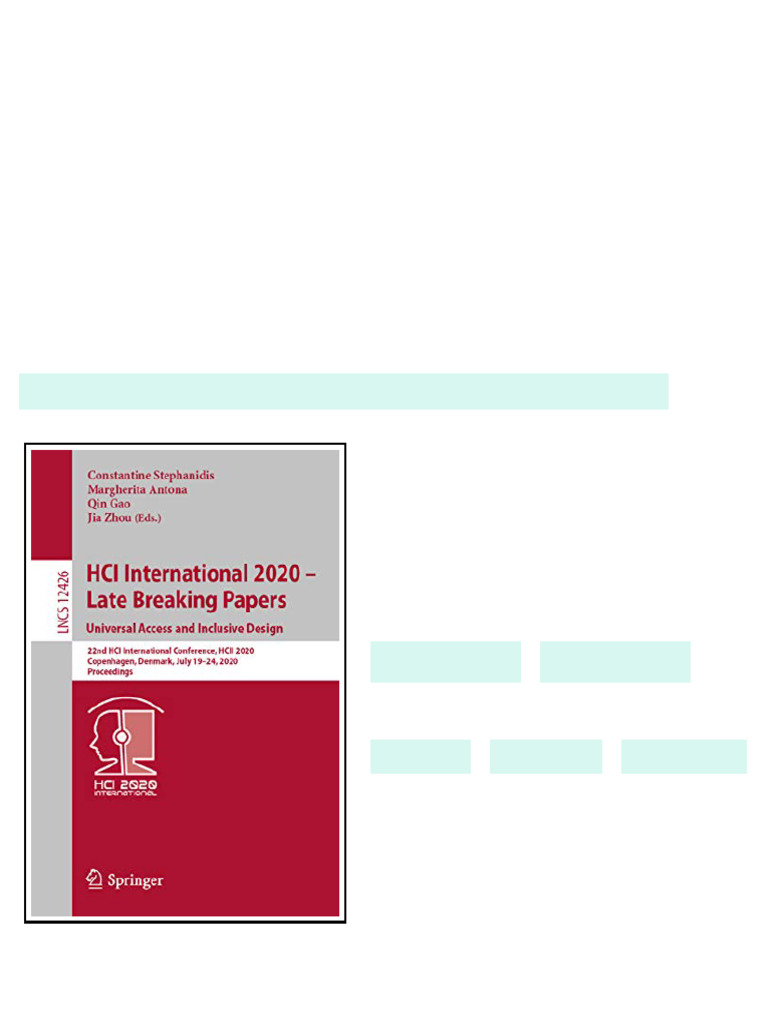 Hci International 2020 Late Breaking Papers Universal Access And ...