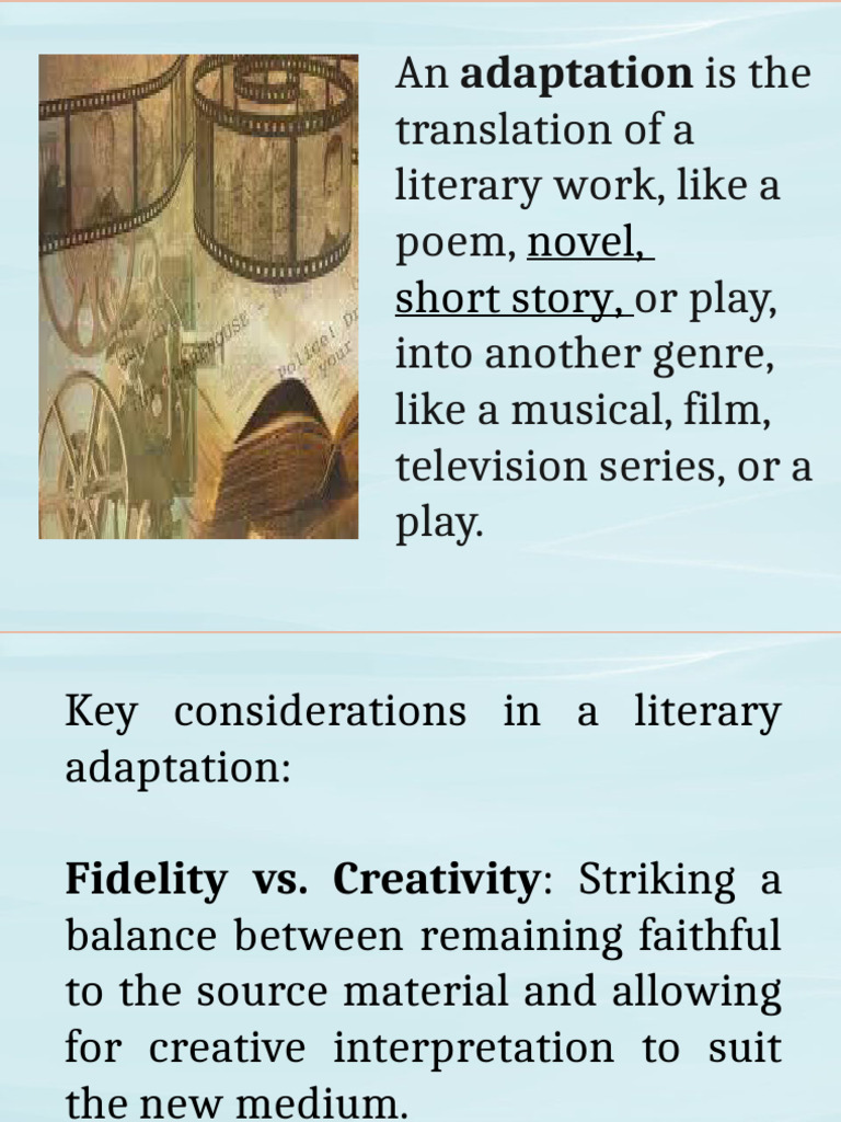 Literary Adaptation Techniques Explained | PDF
