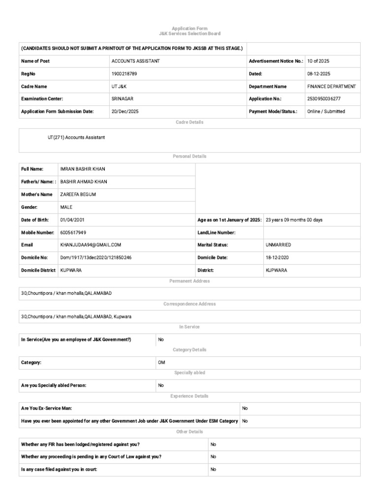 Application Form (1) | PDF | Justice | Crime & Violence