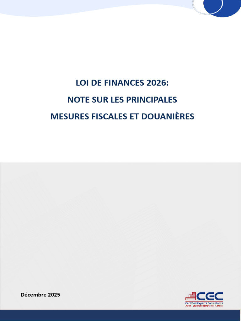 Mesures fiscales de la Loi de Finances 2026 | PDF | Impôt sur le revenu ...