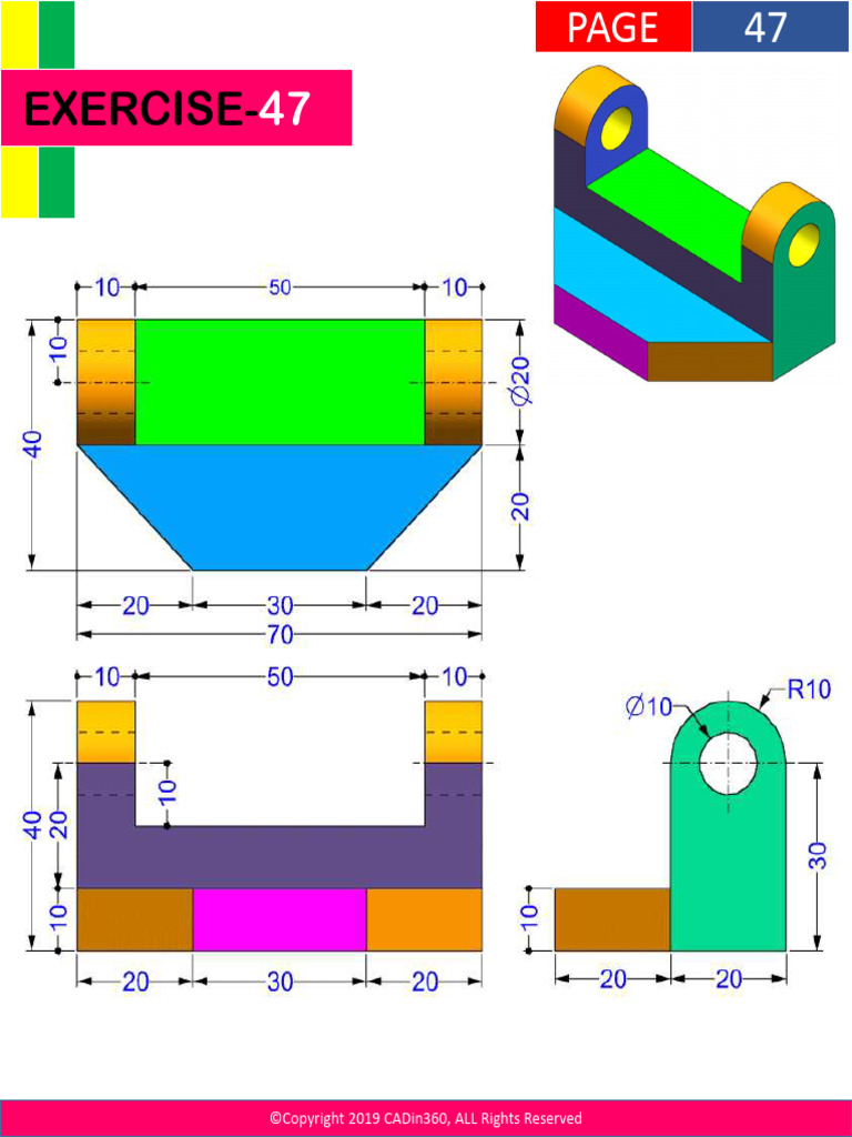 Solidworks 200 Exercises PDF PDF Free 52 | PDF
