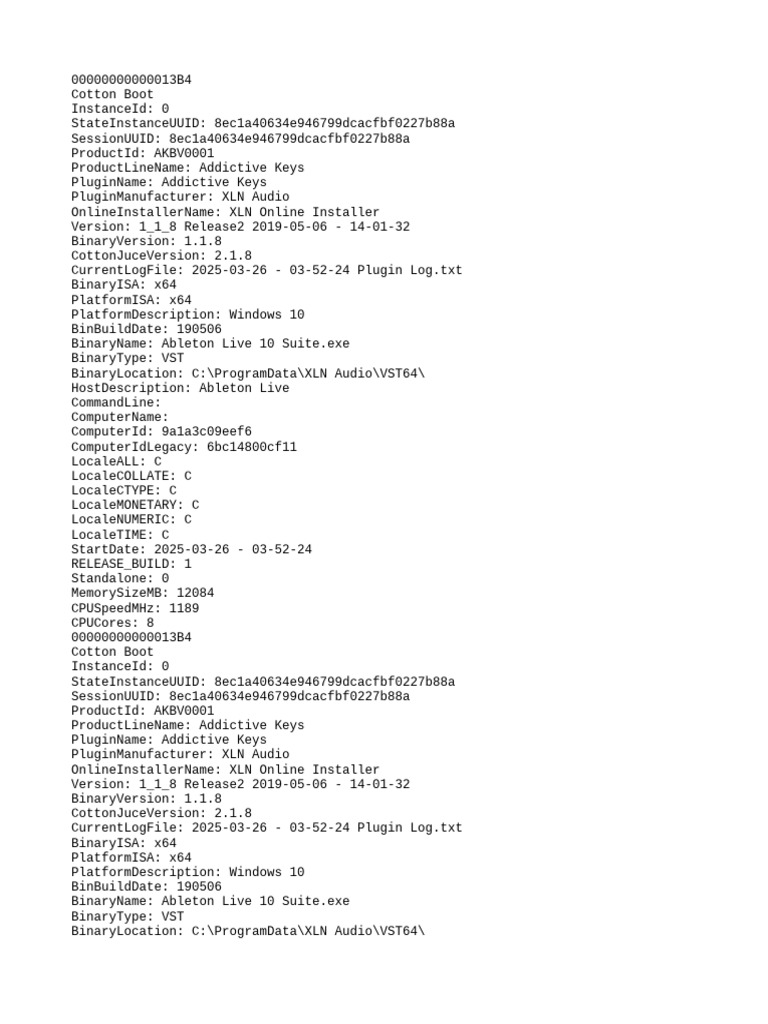 Addictive Keys Plugin Log Details | PDF | System Software | Computer ...