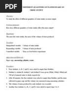 The Effect of Different Quantities of Water Intake On Urine Output