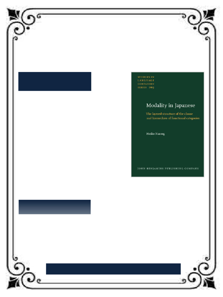 Modality in Japanese The Layered Structure of the Clause and ...