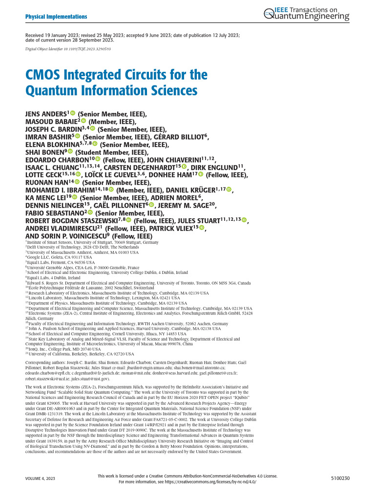 CMOS Circuits for Quantum Computing | PDF | Nuclear Magnetic Resonance ...