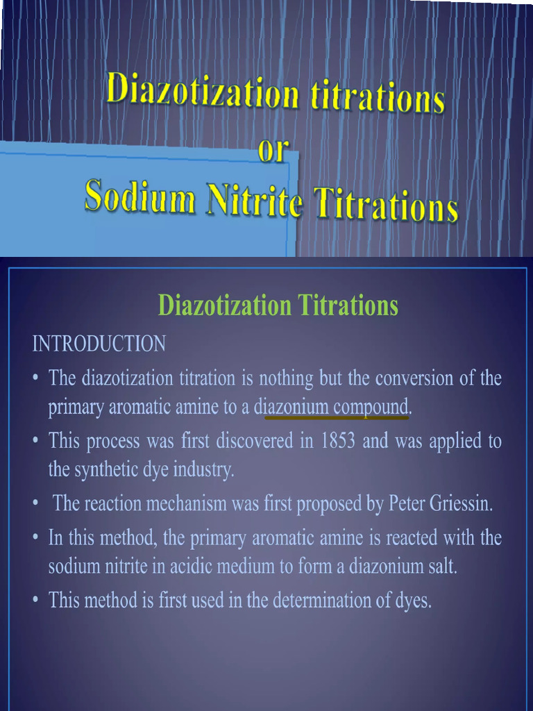 Diazotization Titration | PDF