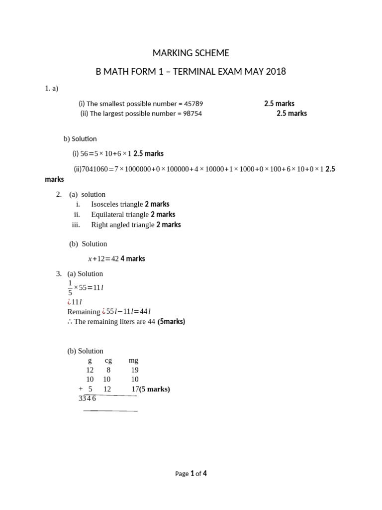 Math Exam Marking Scheme 2018 | PDF | Elementary Geometry | Chess