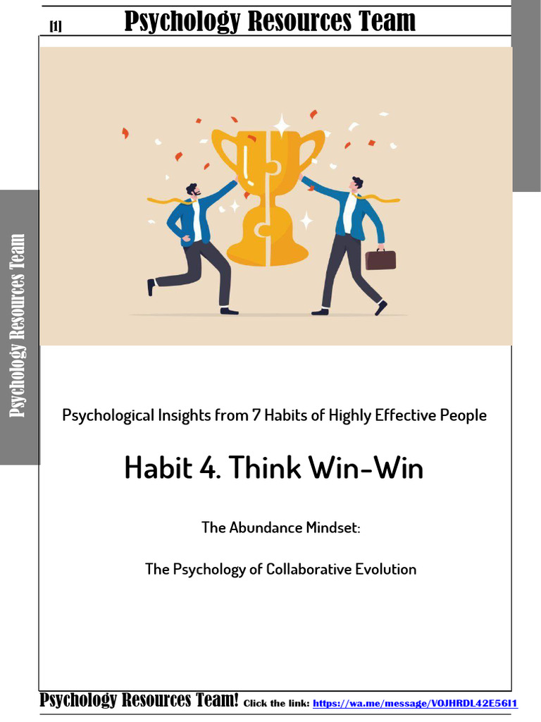 Psychology of Win-Win Mindset | PDF | Psychology | Mindset