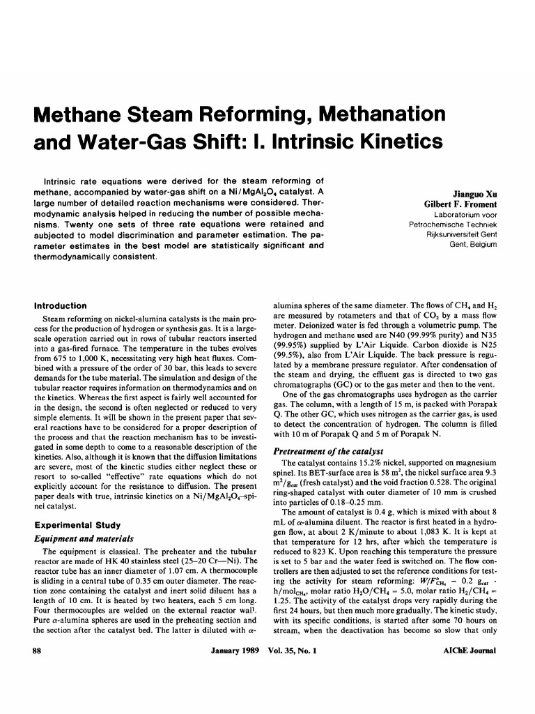 Kinetics of Methane Reforming Processes | PDF | Errors And Residuals ...
