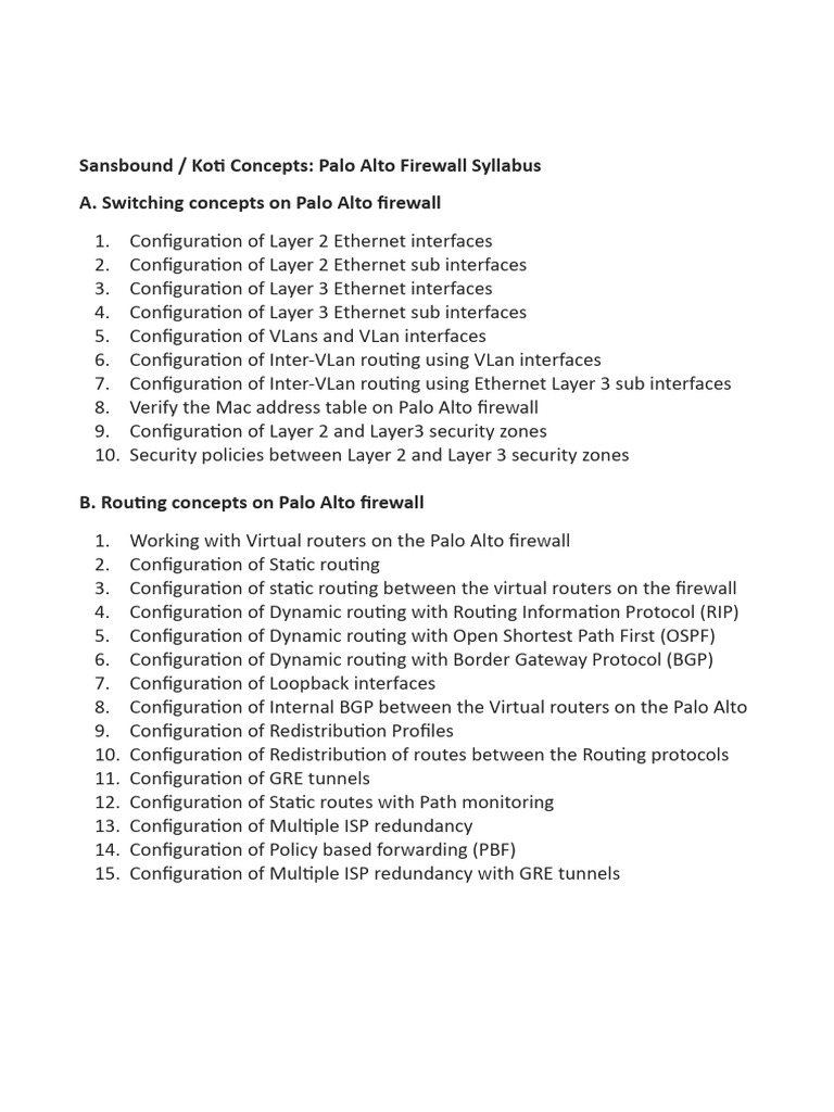 Palo Alto Firewall Configuration Guide | PDF | Computer Network | Internet