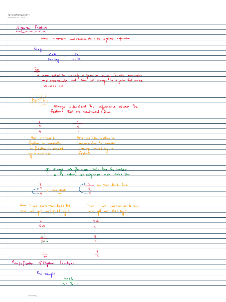 Algebraic Manipulation 4 | PDF