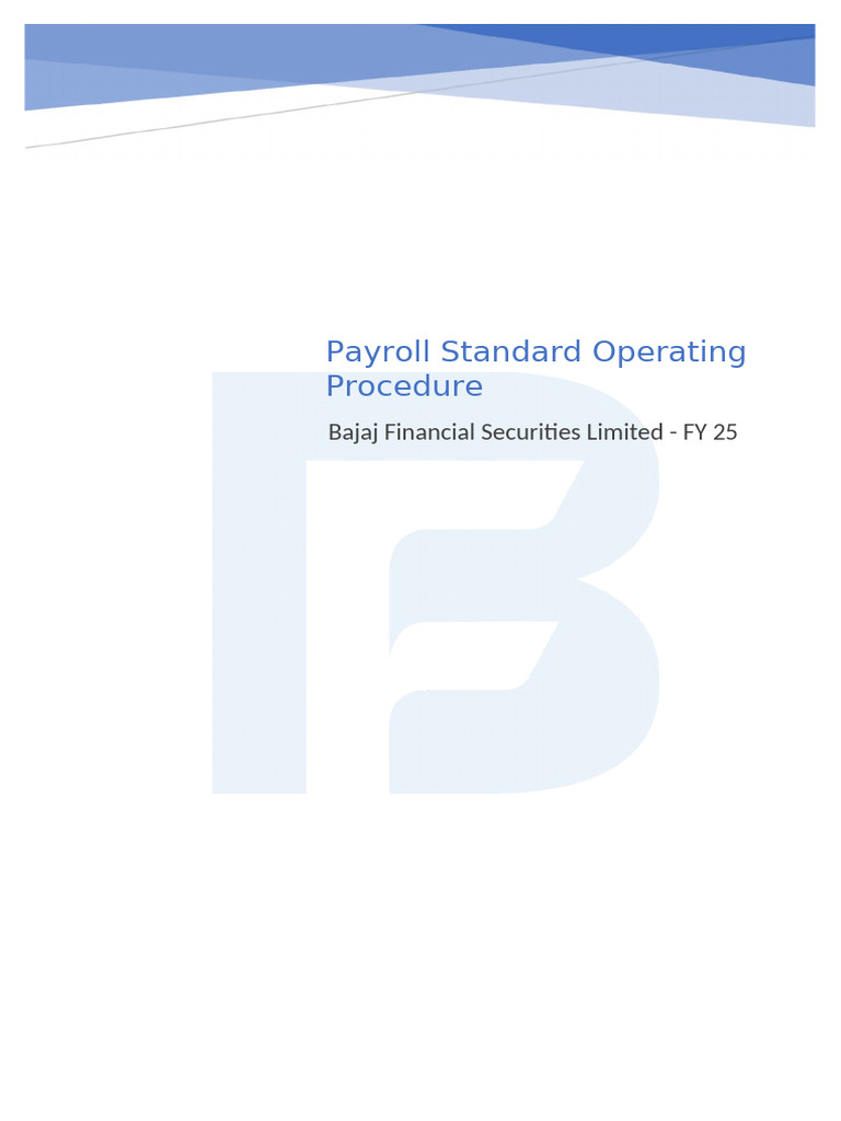 Payroll SOP for Bajaj Financial FY25 | PDF | Payroll | Business