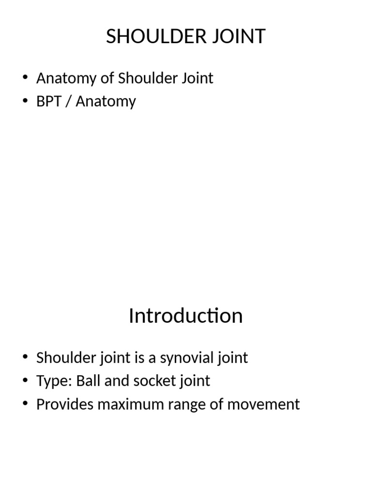 Anatomy and Function of the Shoulder Joint | PDF
