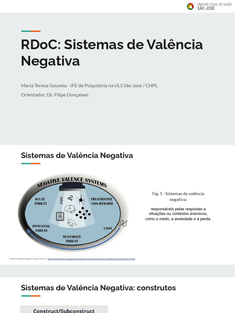 RDoC_ Sistemas de Valência Negativa | PDF | Fear | Amygdala