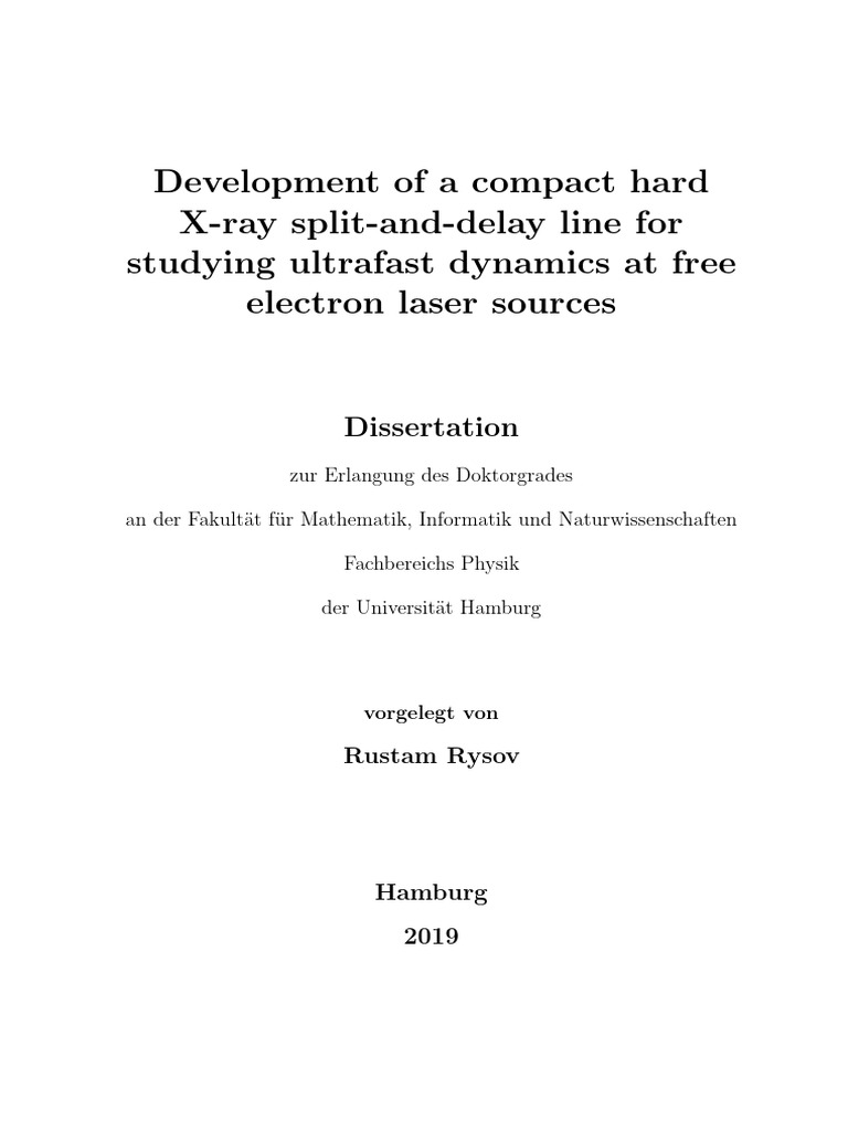 Development of A Compact Hard X-Ray Split-And-Delay Line For Studying ...