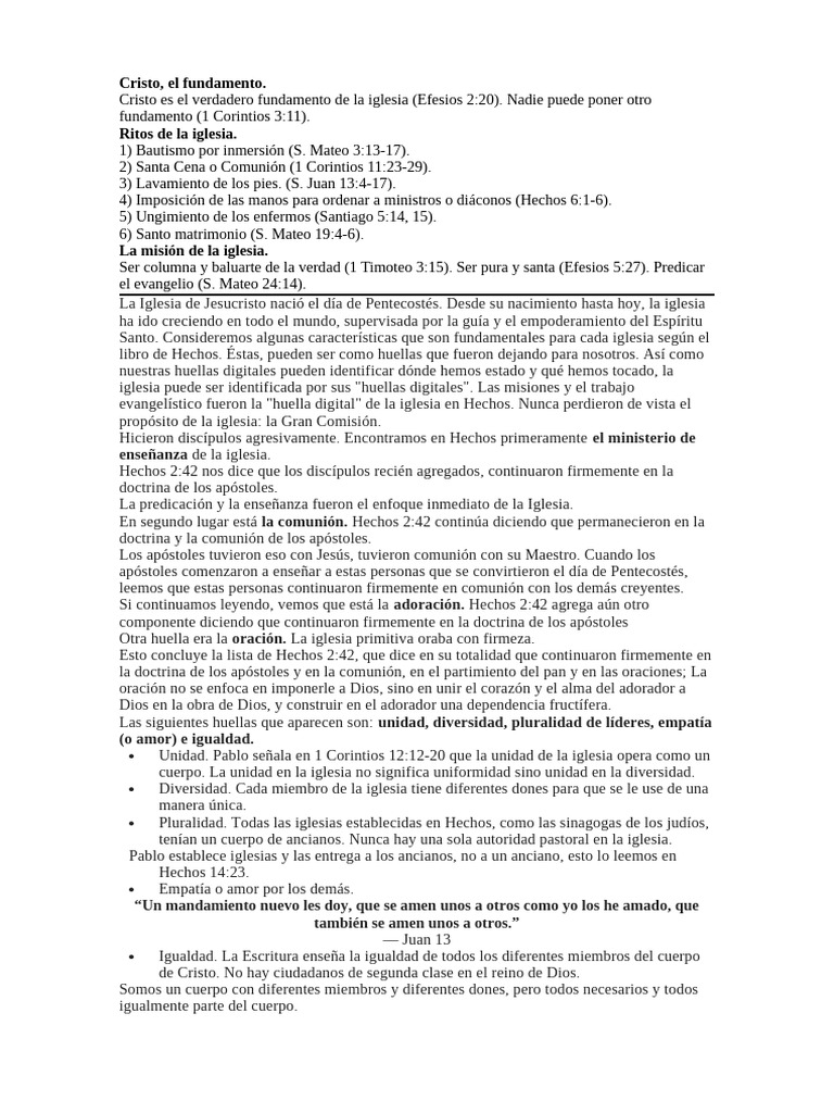 Fundamentos y Misión de la Iglesia | PDF | Iglesia cristiana | Cristo ...