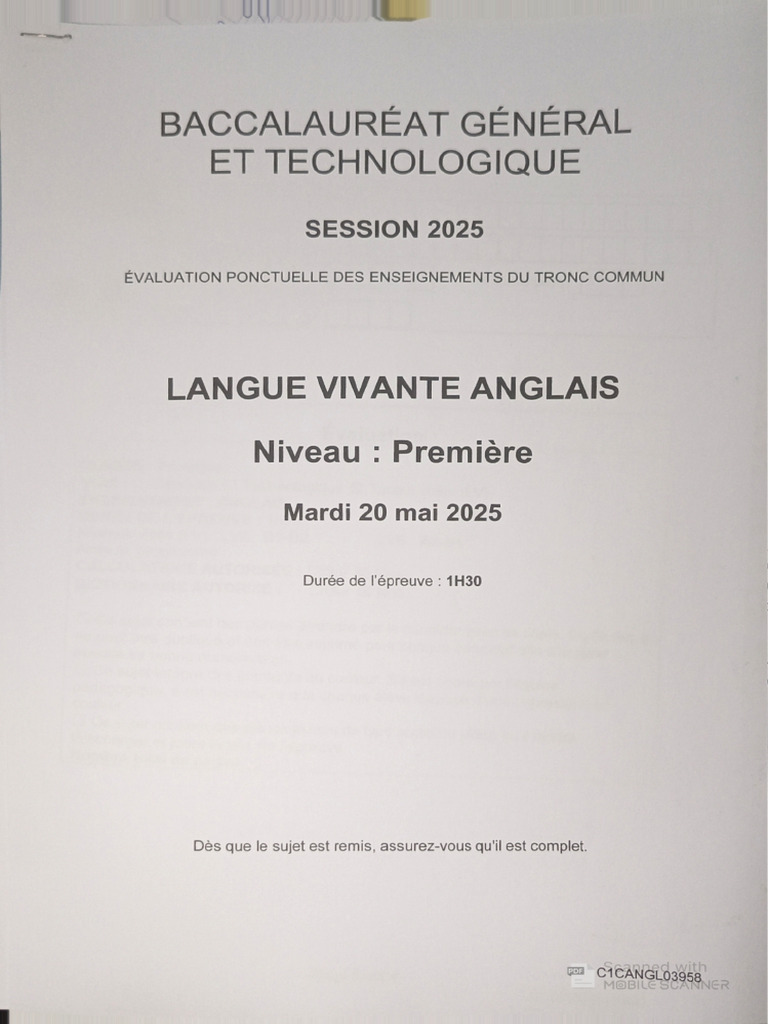 English Exam 2025 11th Grade | PDF