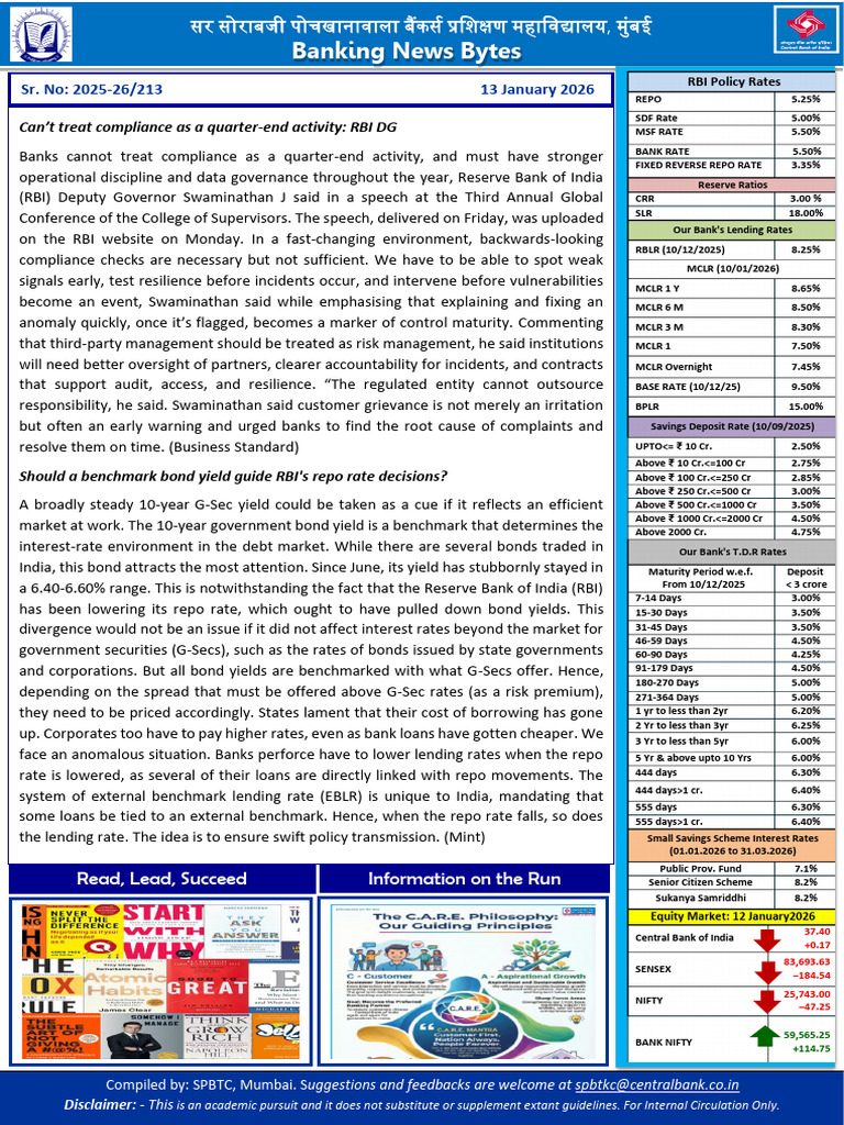 Banking Rates and RBI Insights 2026 | PDF | Banks | Reserve Bank Of India