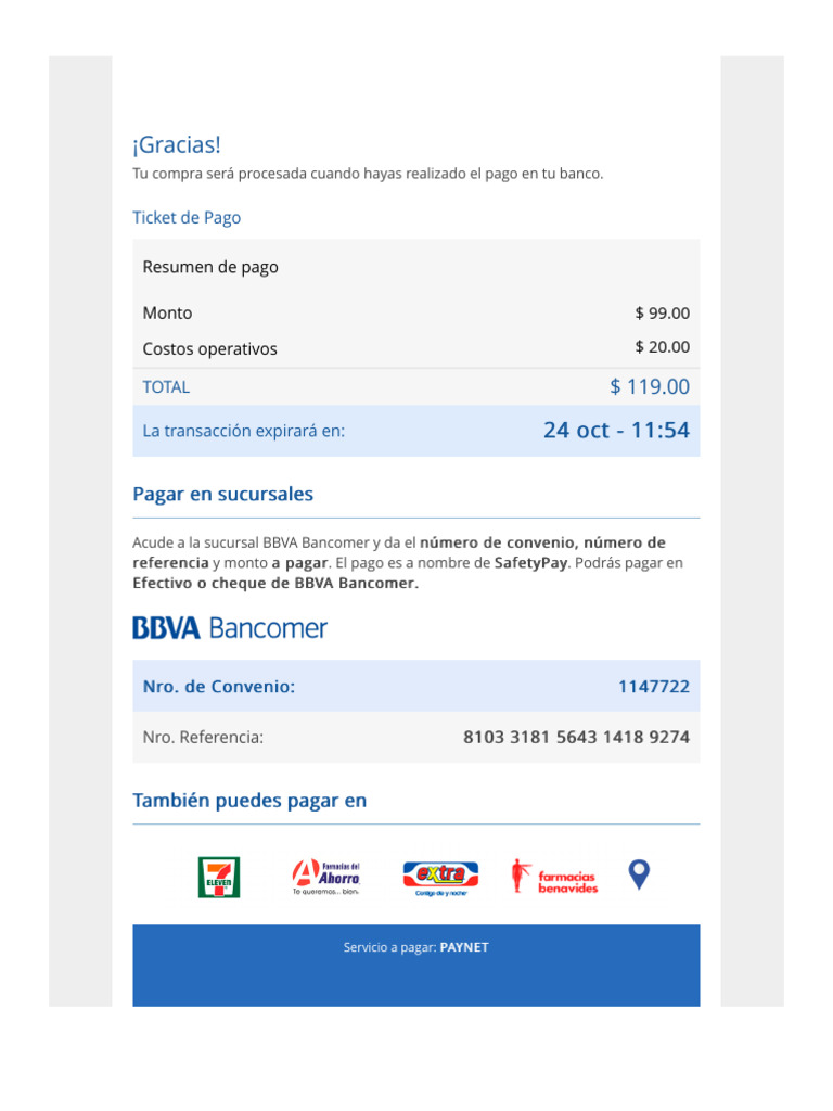 Instrucciones de Pago para SafetyPay | PDF