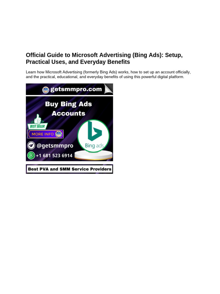 500 Expert Tips to Purchase Bing Ads Accounts Risk-Free 2026 | PDF ...