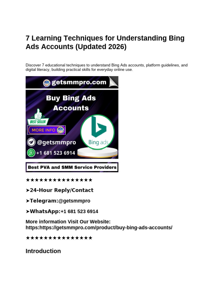 Mastering Bing Ads: 7 Learning Techniques | PDF | Learning | Critical ...