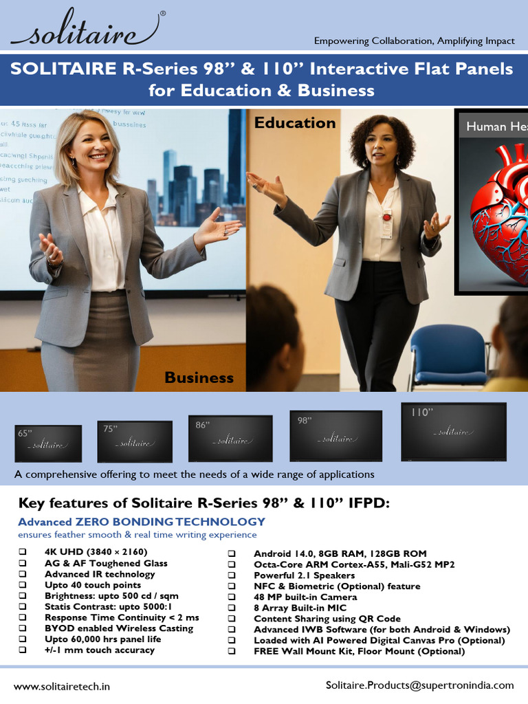 SOLITAIRE R-Series Interactive Flat Panels | PDF | Film And Video ...
