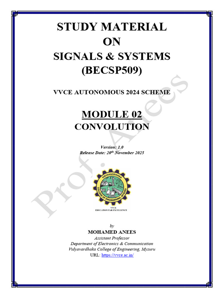 Convolution in Signals & Systems Study Guide | PDF | Convolution ...