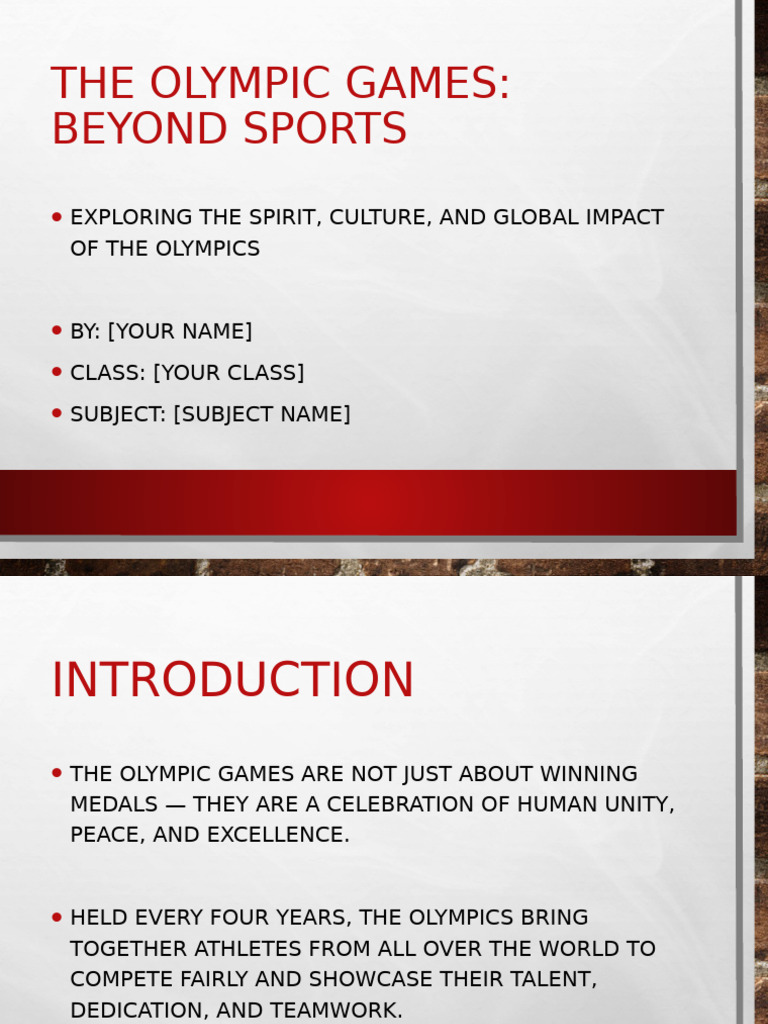 The Olympic Games: Unity and Impact | PDF | Olympic Games | Sports
