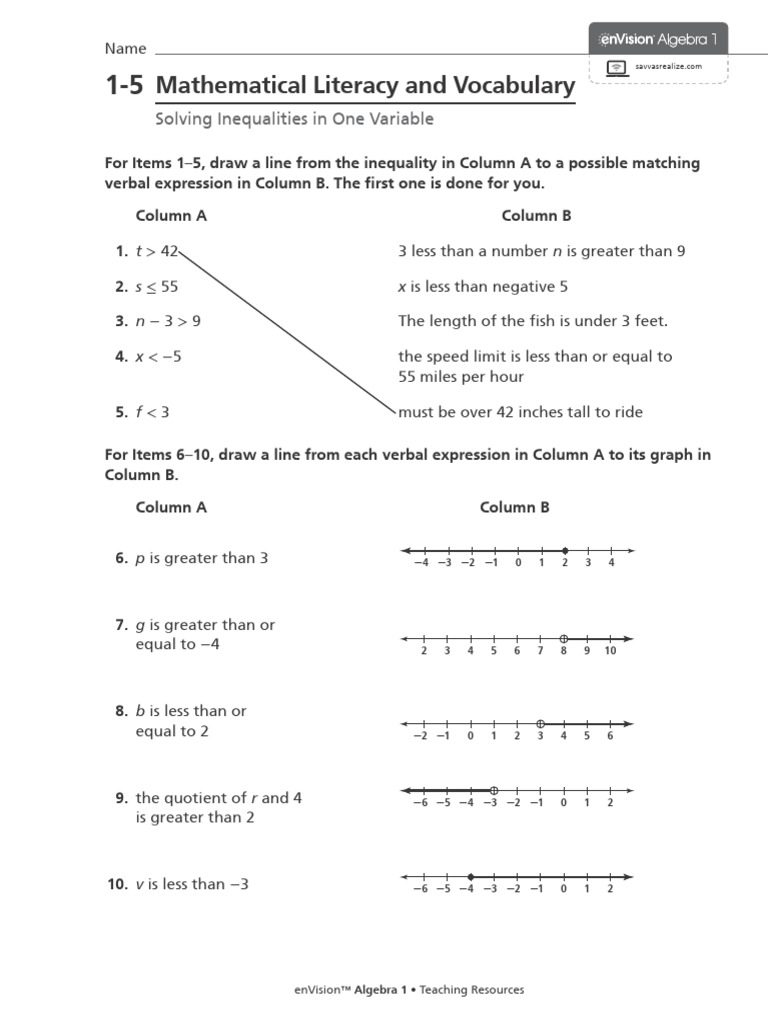 Solving One-Variable Inequalities | PDF