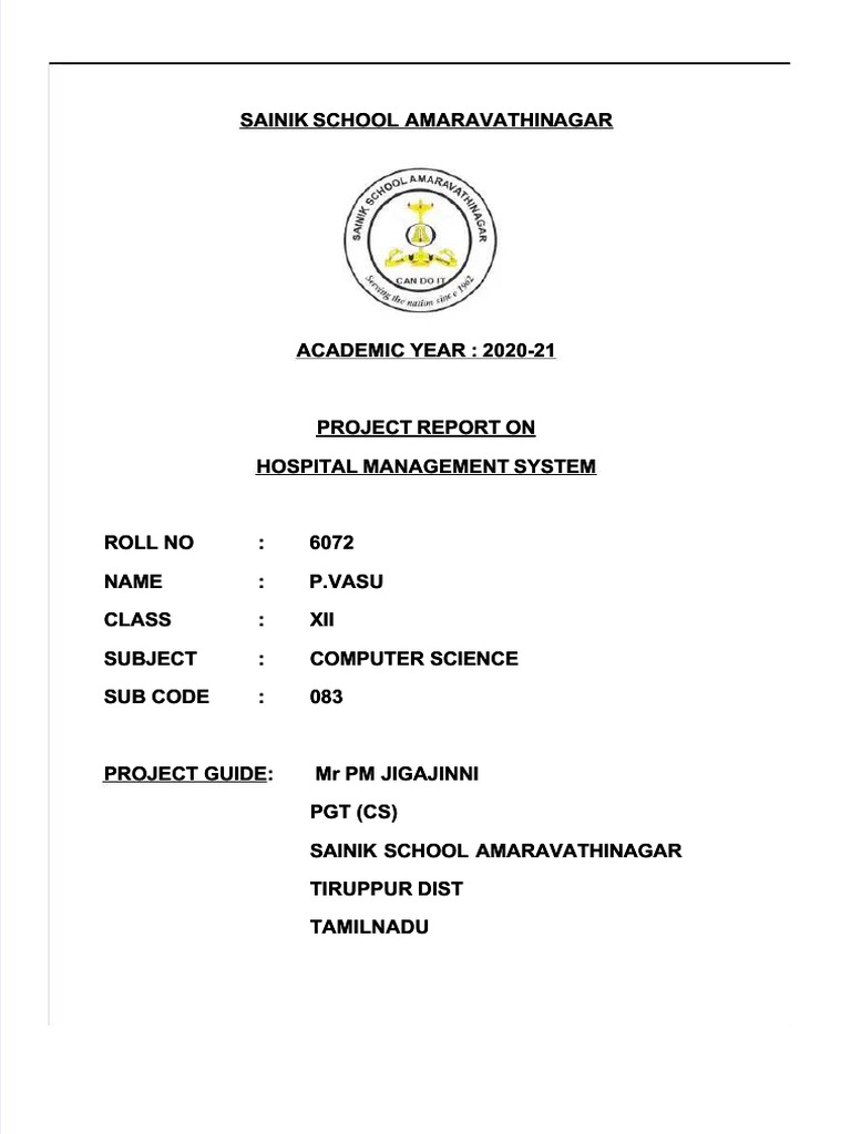 PDF Hospital Management Code With Output Compress | PDF