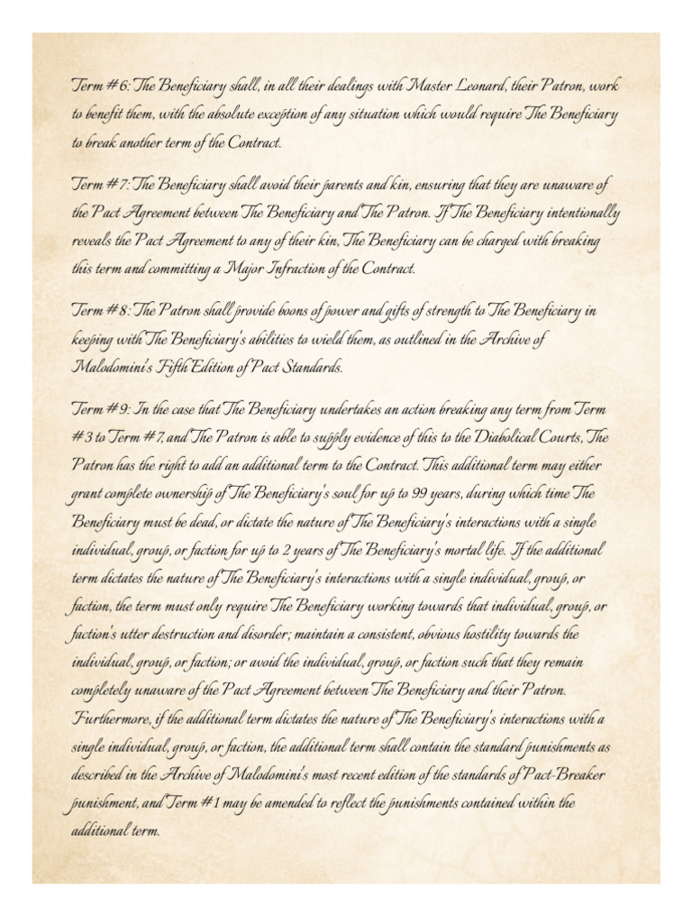 Pact Agreement Terms and Conditions | PDF