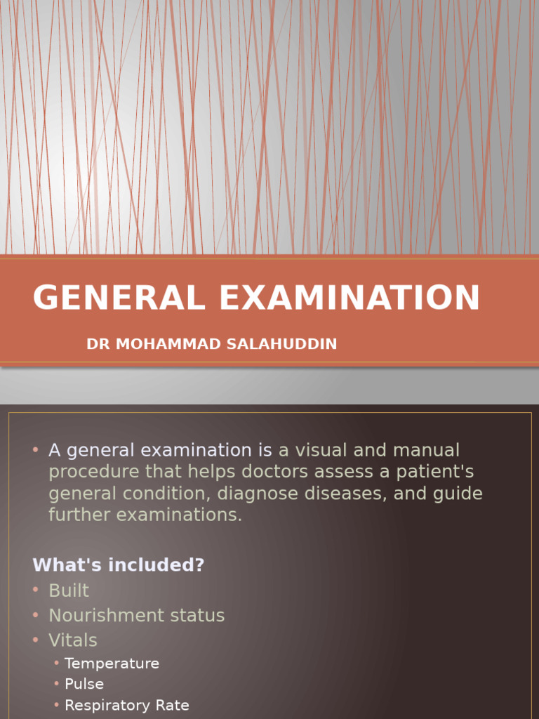 Comprehensive Guide to General Examination | PDF | Pulse | Diseases And ...