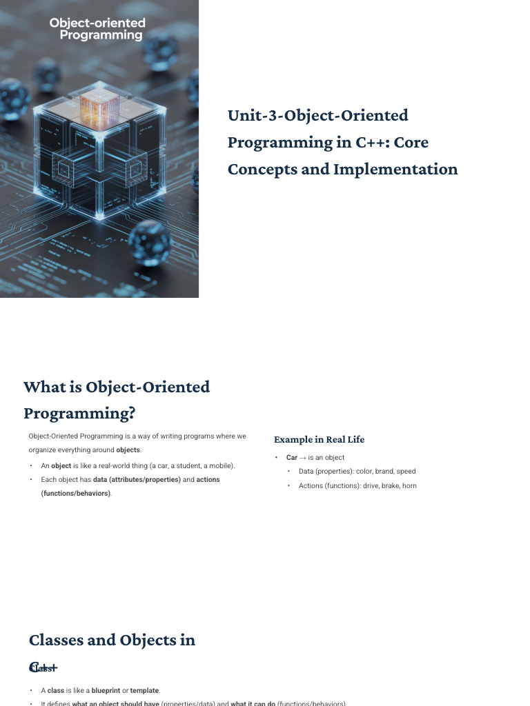 C++ Object-Oriented Programming Guide | PDF | Class (Computer ...