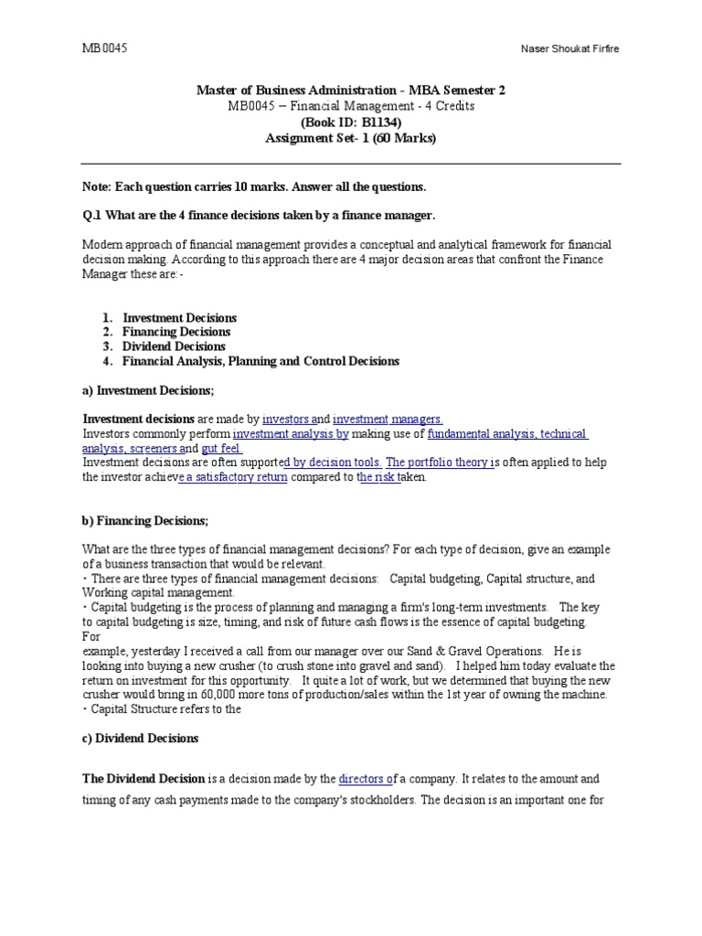 Master of Business Administration - MBA Semester 2 (Book ID: B1134 ...
