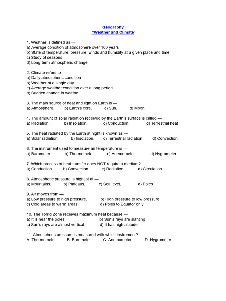 7th Weather & Climate | PDF | Wound | Water Vapor