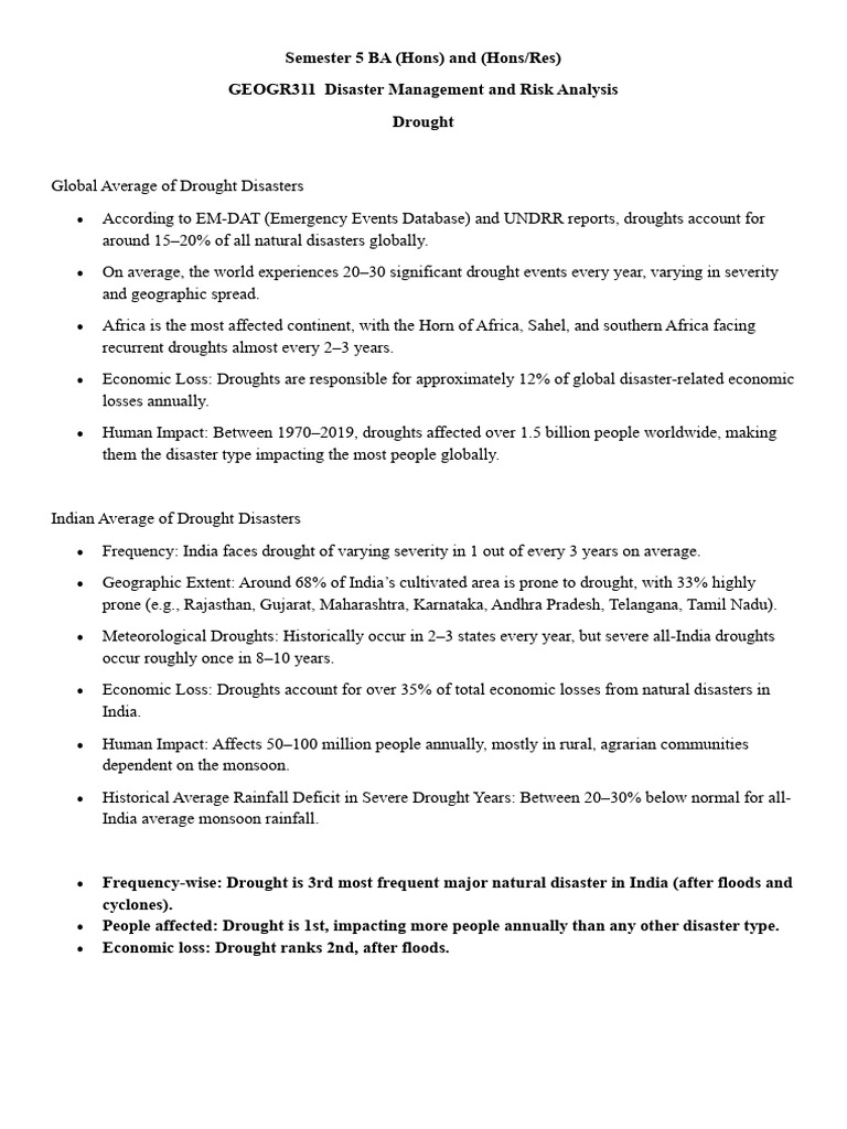Drought Management and Impact Analysis | PDF | Drought | Agriculture