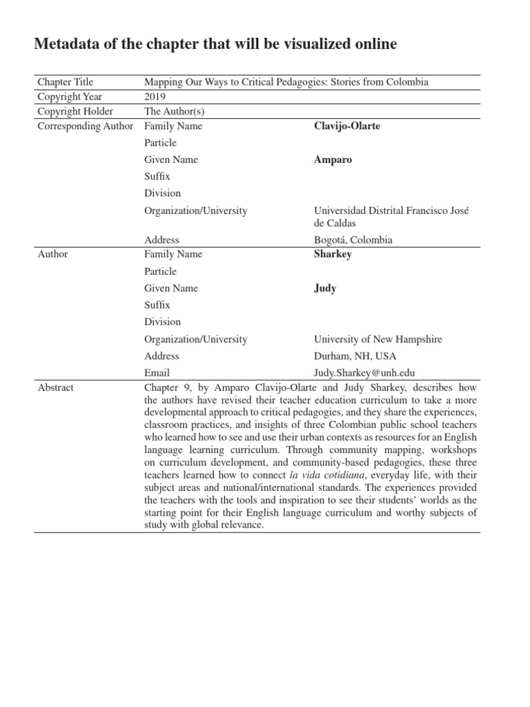 Critical Pedagogies in Colombian Schools | PDF | Pedagogy | Teachers