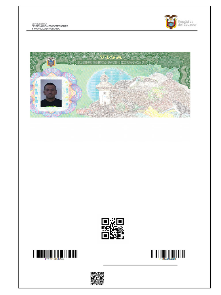 Visa Electr nica Temporal Ecuador 2024 PDF Visa De Viaje Documento