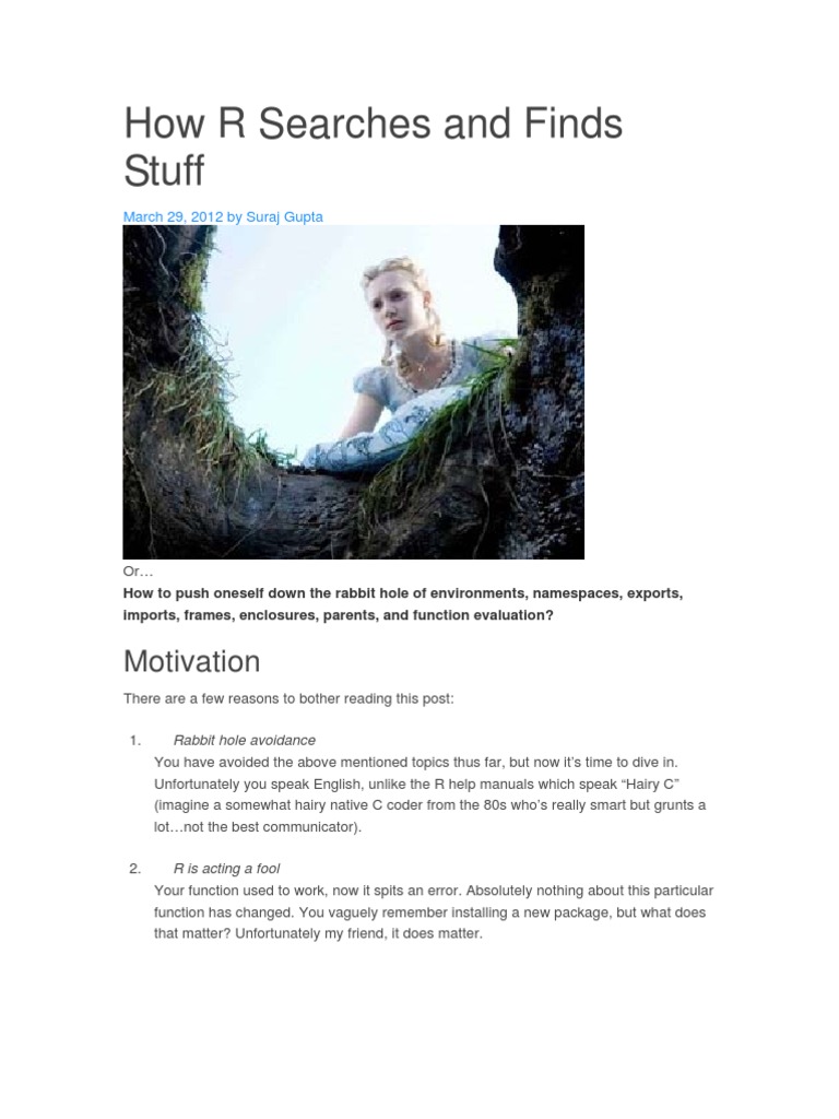 Understanding R Environments and Search | PDF | Subroutine | Scope ...