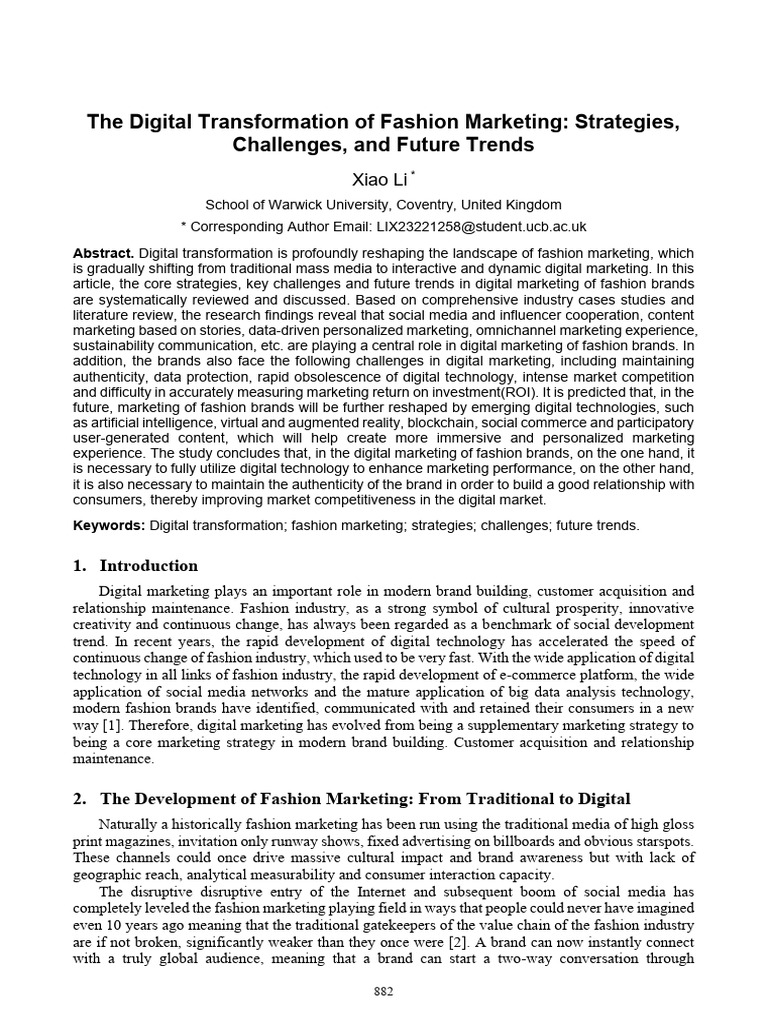 Digital Transformation in Fashion Marketing | PDF | Brand | Digital ...