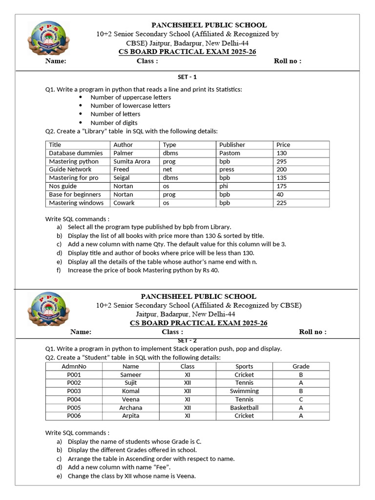 CBSE Practical Exam 2025-26 Guidelines | PDF | Computer Programming | Data