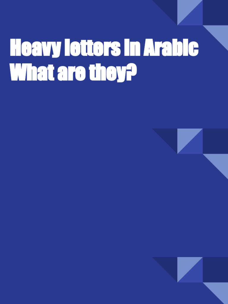 Understanding Arabic Heavy Letters | PDF