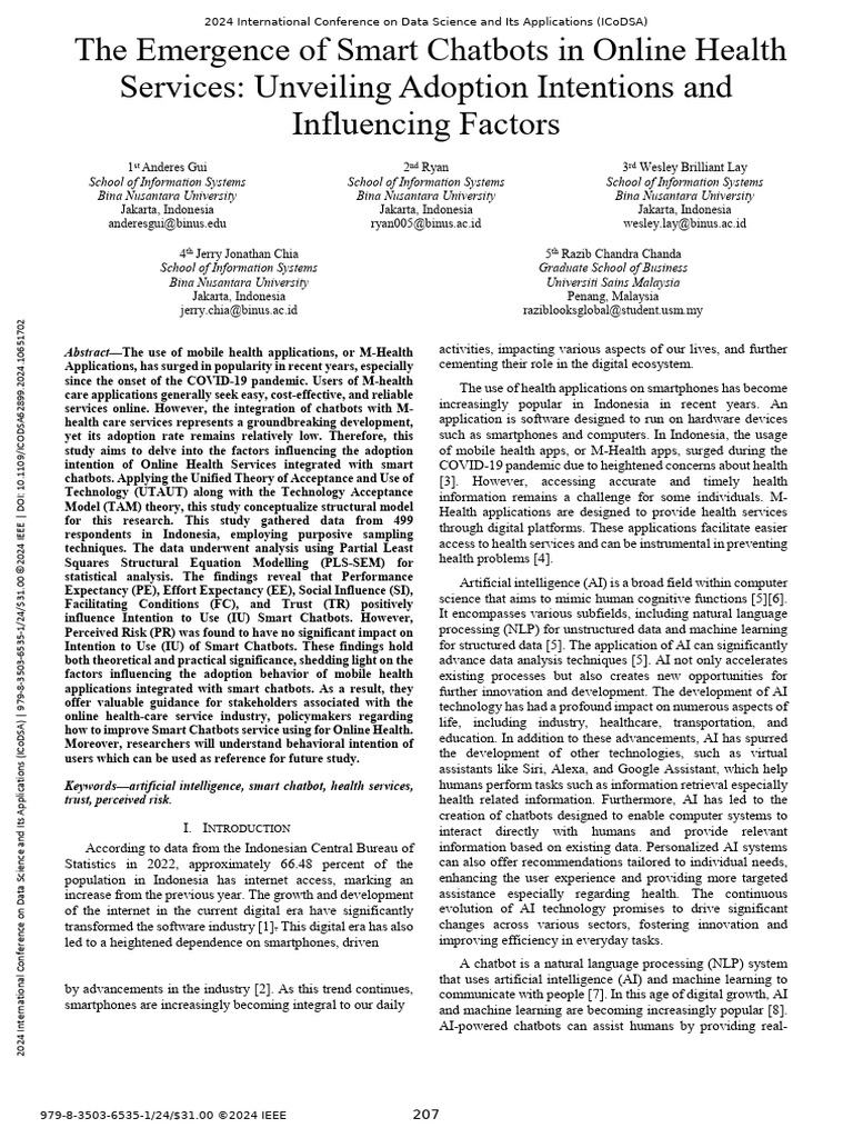 The Emergence of Smart Chatbots in Online Health Services Unveiling ...