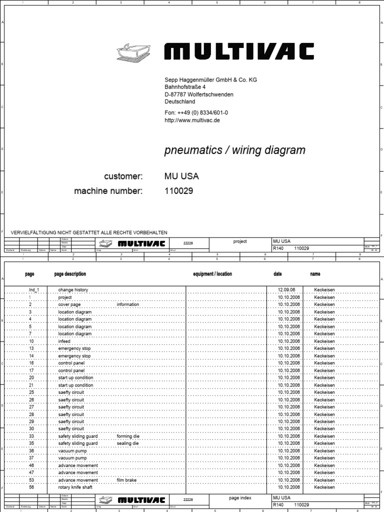 R140 SN_110029 multivac diagrama | PDF | Bienes manufacturados ...