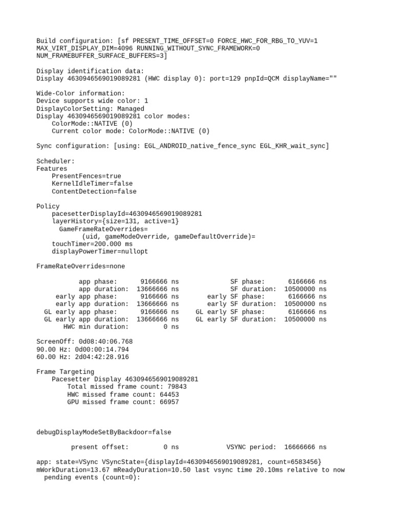 Display Configuration and Performance Data | PDF | Computer ...